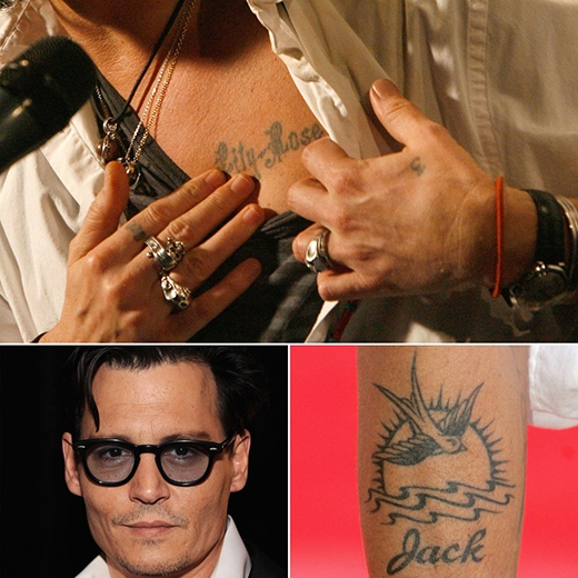 
	
	Johnny Depp đã xăm hình con gái Lily-Rose và con trai Jack lên cánh tay.